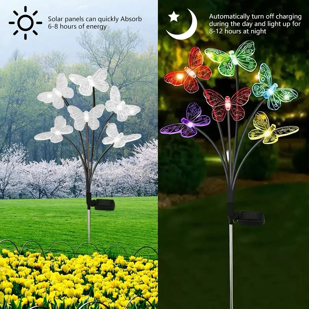 Estaca Mariposa Solar 6 Led